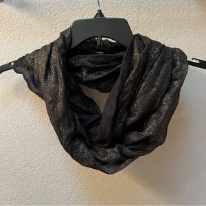 Black and Gold Speckled Infinity Scarf